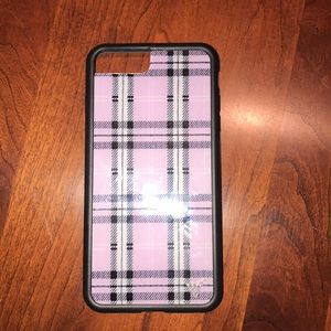 purple plaid wildflower phone case